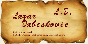 Lazar Dabesković vizit kartica